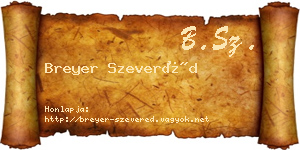 Breyer Szeveréd névjegykártya